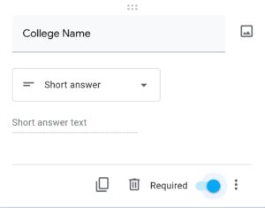 Google form customization for college name field 